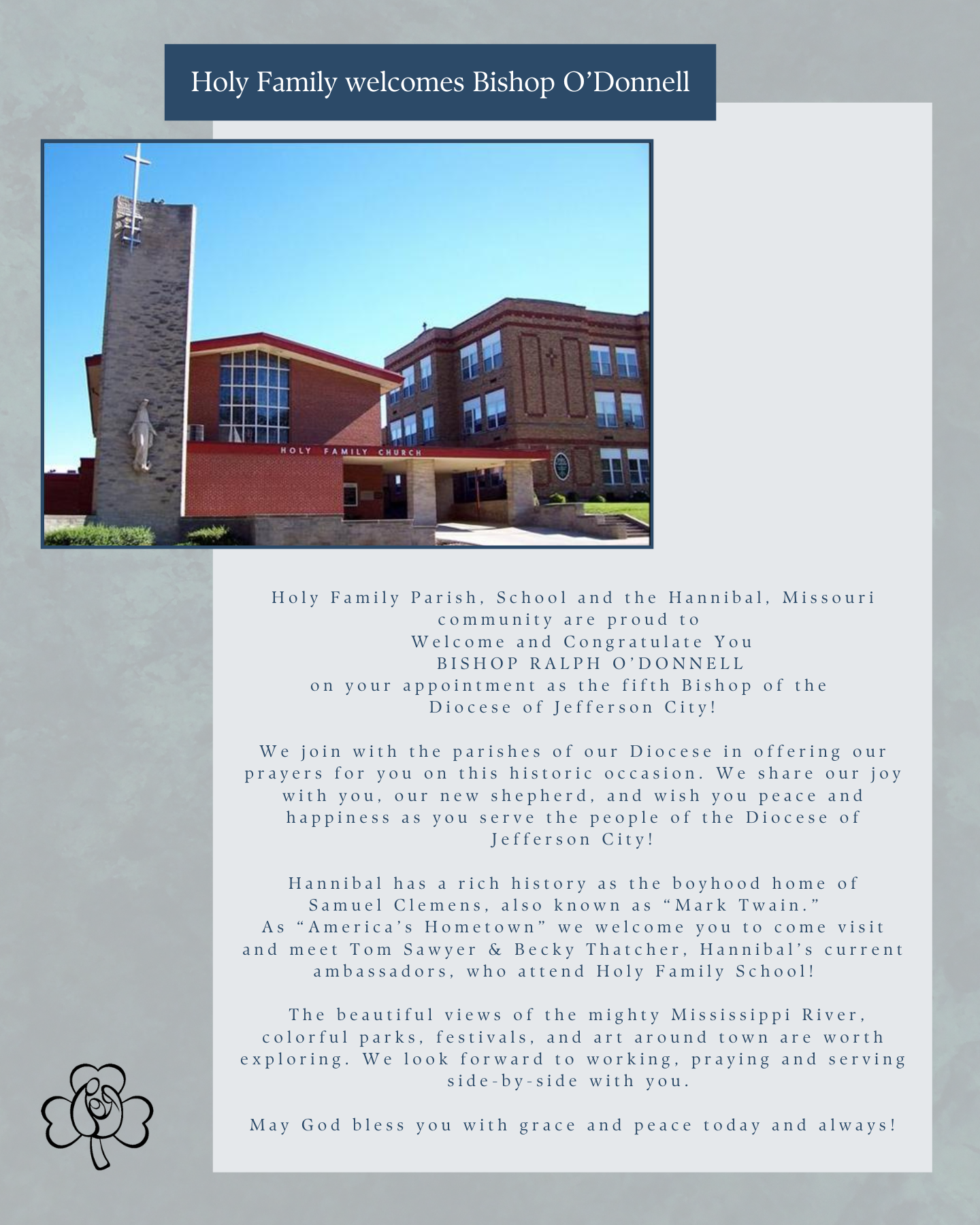 HF Welcome Bishop O'Donnell (4.8 X 6 In)